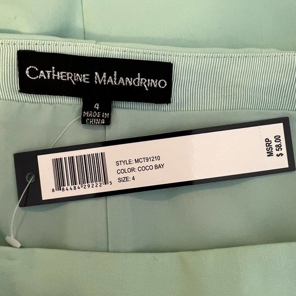 Catherine Malandrino Mint Green Side Zip A-Line Pencil Skirt Size 4 New - Picture 6 of 6